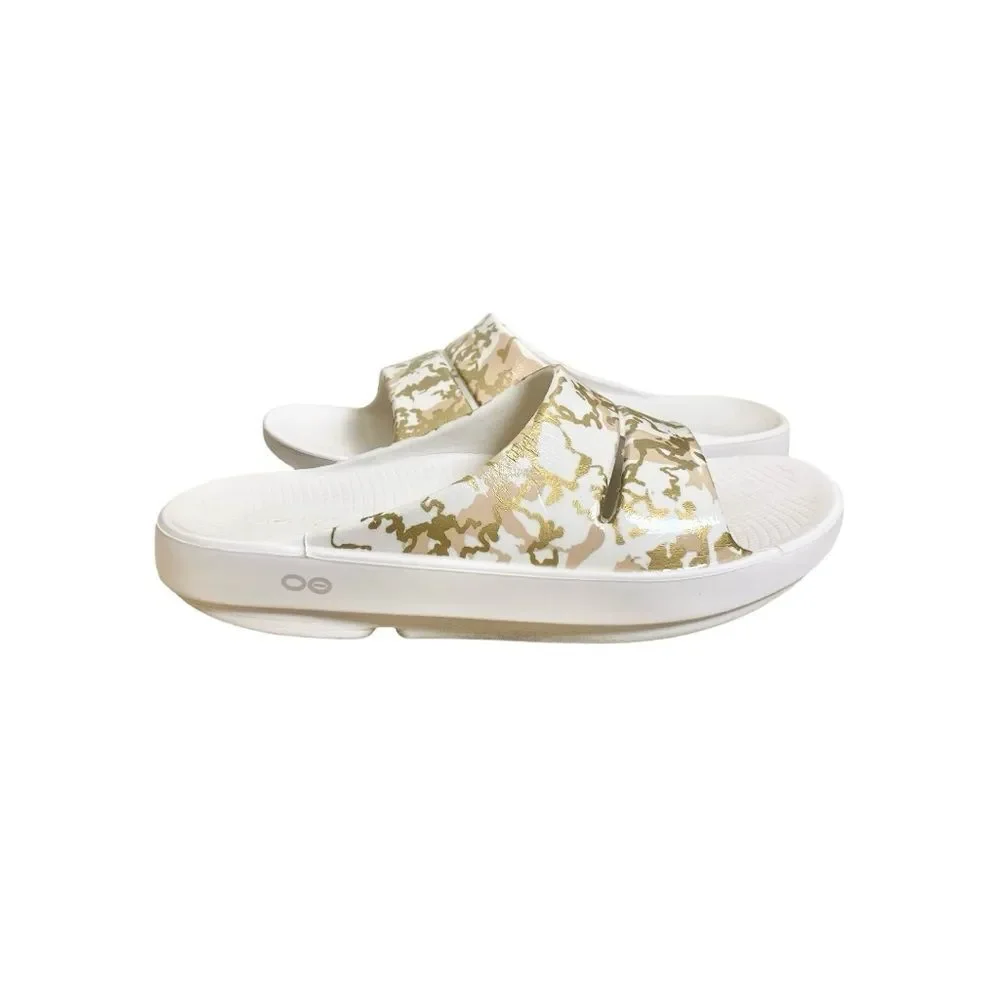 OOFOS Oooahh Limited Edition Sahara Gold Sport Recovery Comfort Sandals EU 41